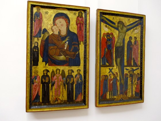 "Madonna and Child with Saints, the Crucifixion, the Way to Calvary and the Deposition", Bonaventura Berlinghieri, 1255