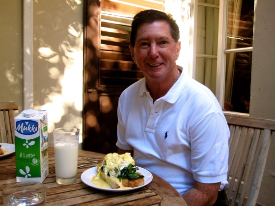 Dad with his Eggs Florentine