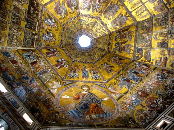 Christ in Judgement, with scenes from the Last Judgement occupying three of the dome's eight segments