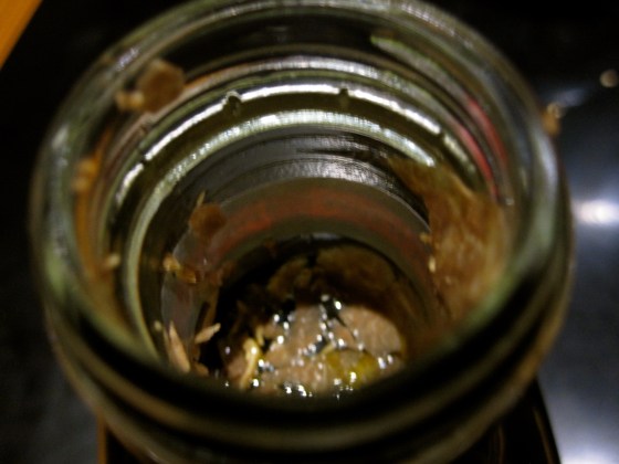 Adding the truffle to the olive oil