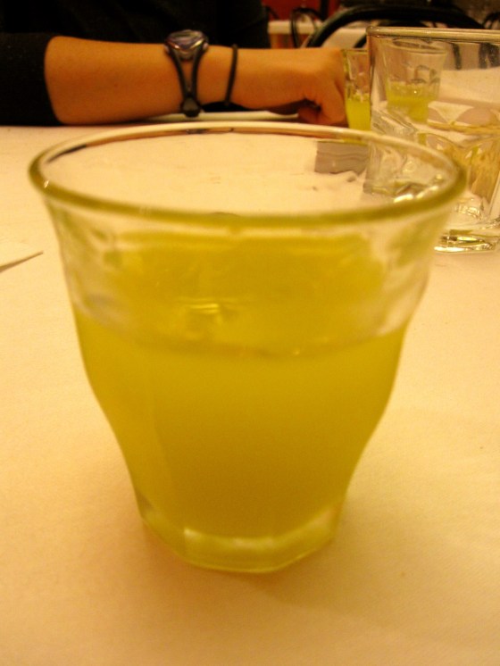 Ending our huge lunch with a glass of homemade limoncello - and the owner gave Koen and me a bottle to take home!