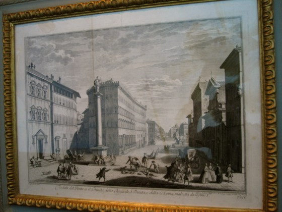 "View of the Santa Trinita bridge, the Santa Trinita church and the column erected on behalf of Cosimo 1" Giuseppe Zocchi, 1744