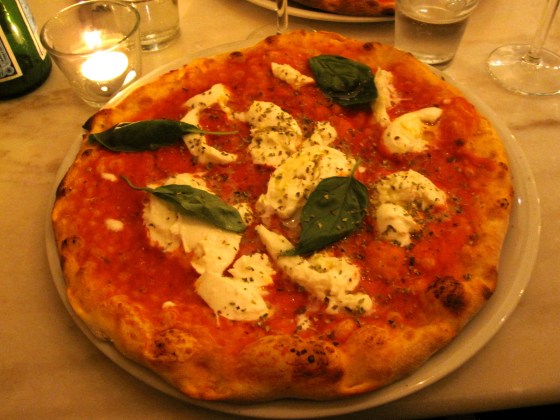 Mom and I both ordered the Bufalina pizza: tomatoes, buffalo mozzarella, and basil